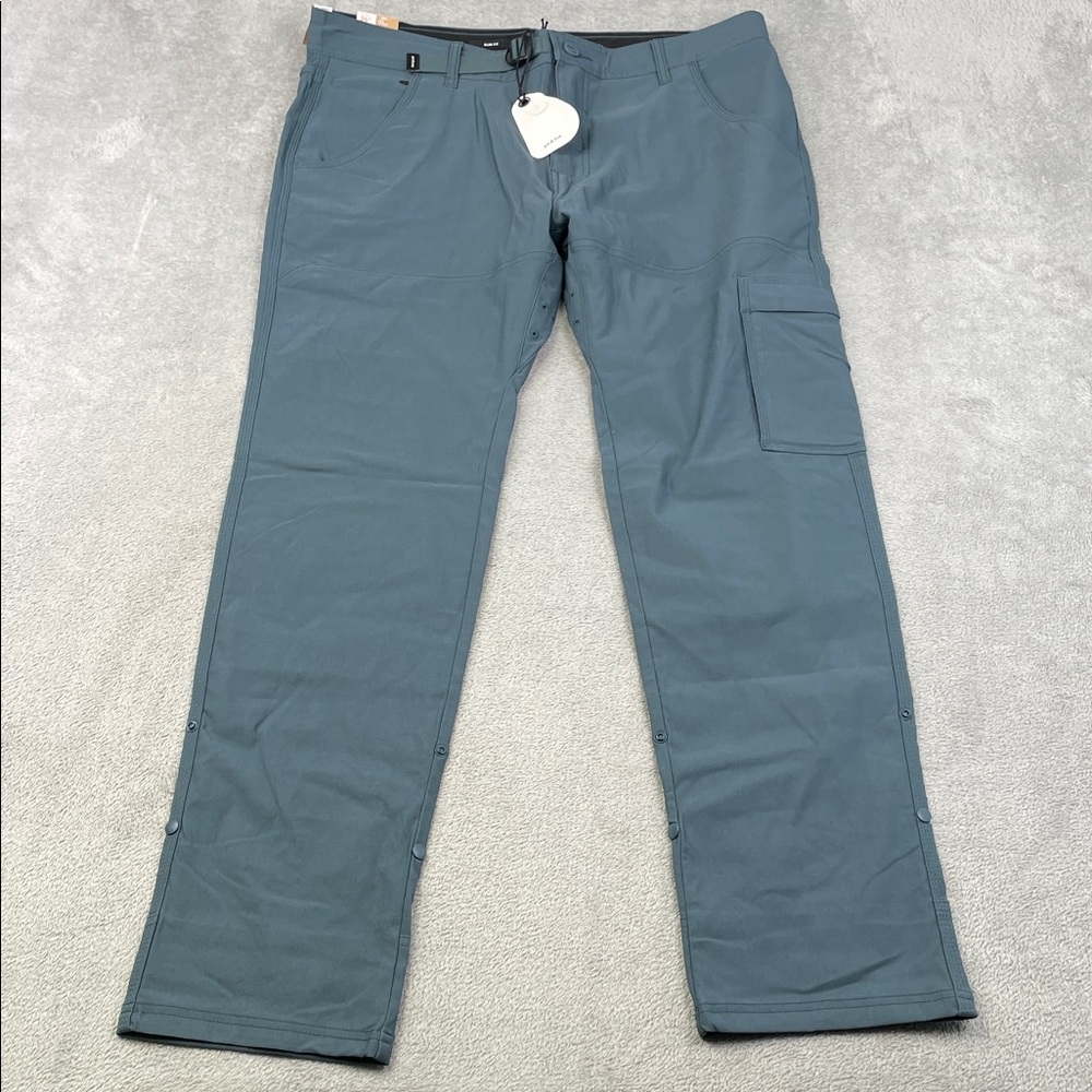 NEW Prana 36/32 Stretch Zion Slim‎ Pant II Men's Gray Blue Hiking Outdoors
